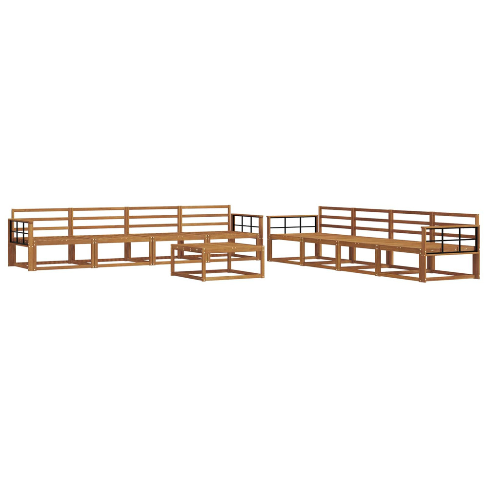 Ensemble de canapés d'extérieur 9 pcs naturel