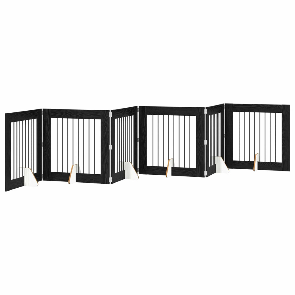 Porte de chien pliable avec supports 6 pcs chêne noir 482 cm