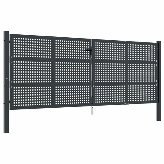 Portail de jardin anthracite 400x150 cm acier