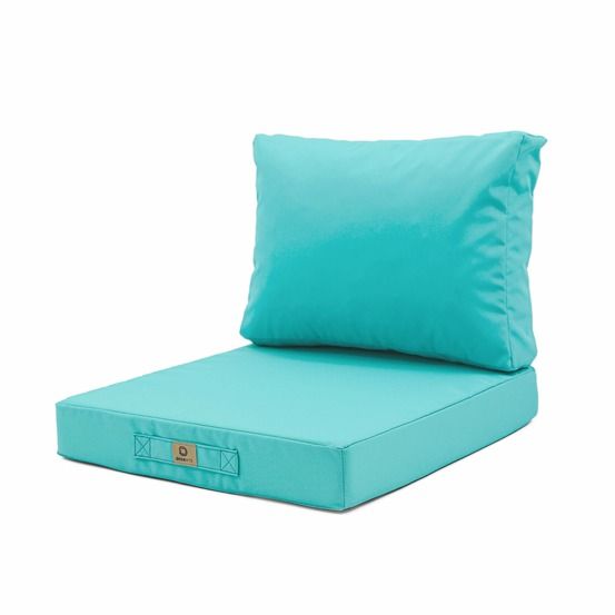 Coussins pour salon de jardin déhoussable 50x60cm bleu caraïbes