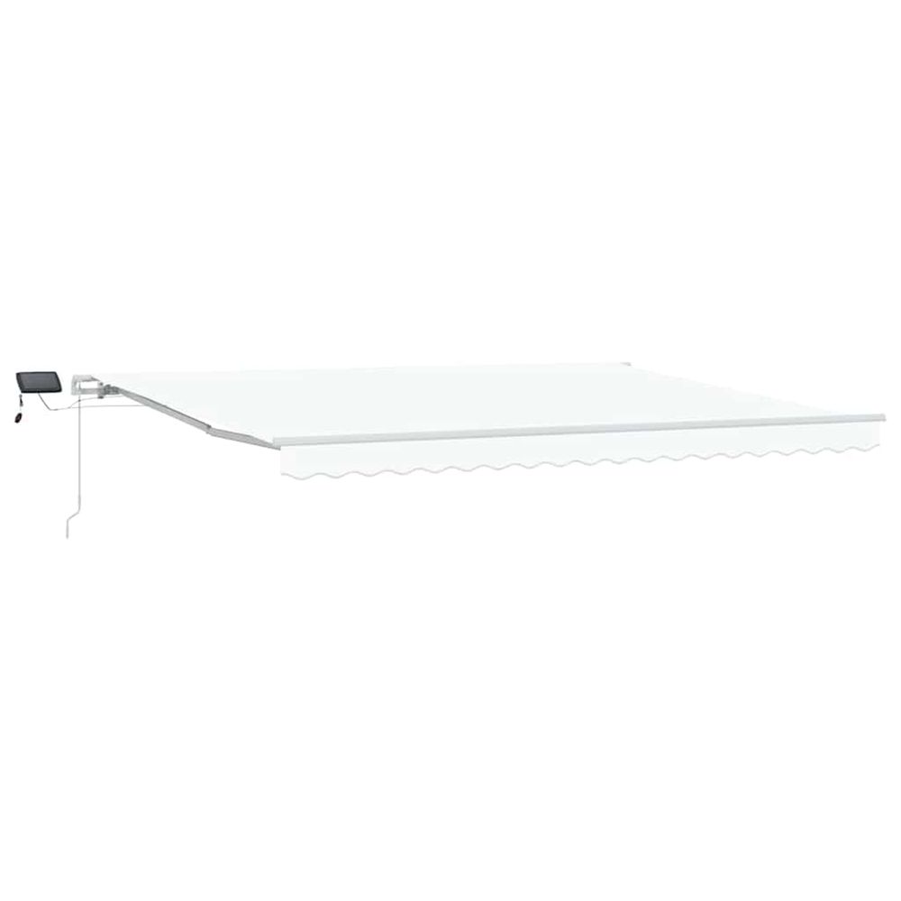 Auvent rétractable blanc 450 × 350 cm tissu et aluminium