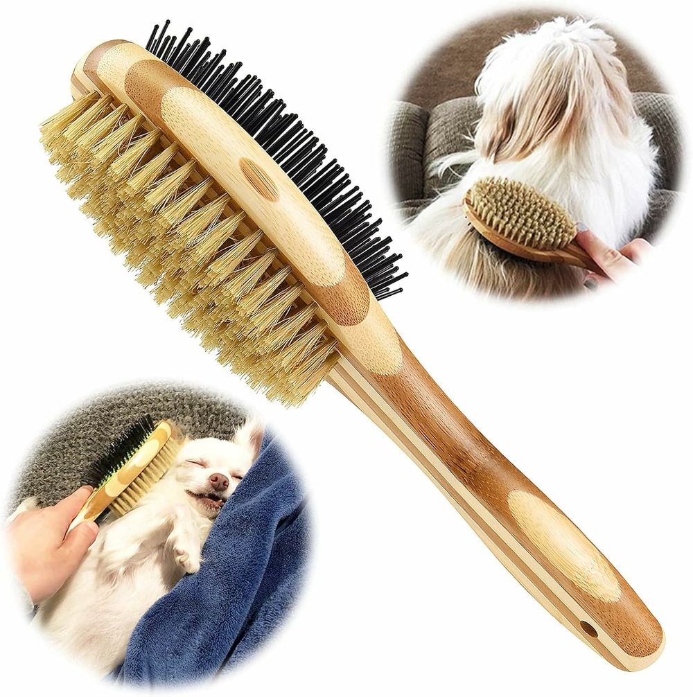 Brosse toilettage 2‑en‑1 chien chat – massage doux & démêlage