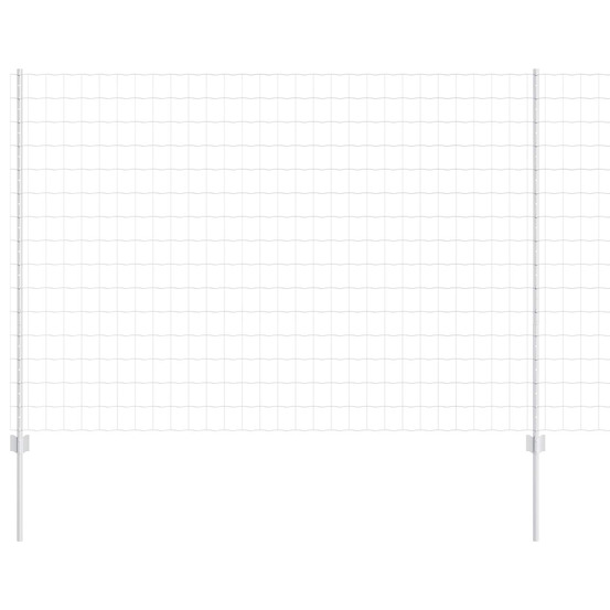 Clôture et poteau argent 1,6 x 10 m acier