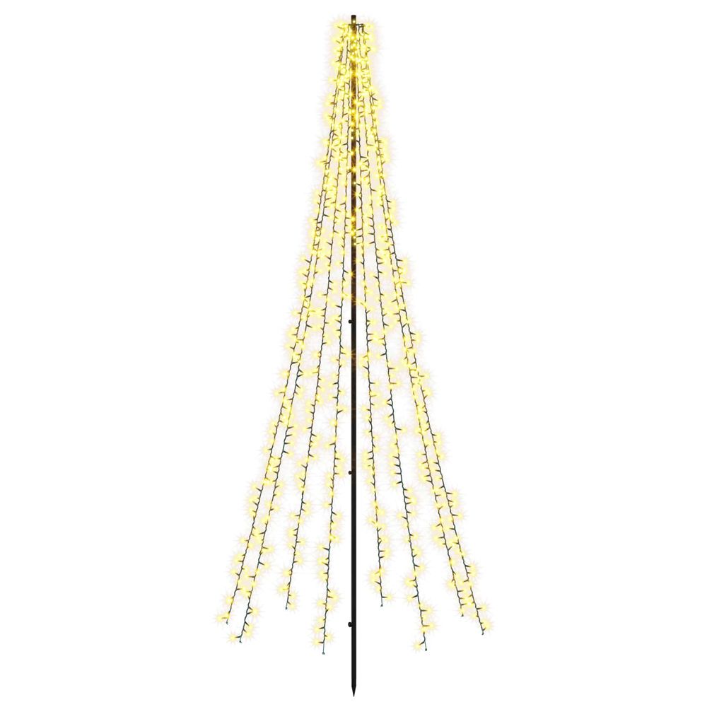 Arbre de noël led 235 cm 1000 led blanc chaud acier noir