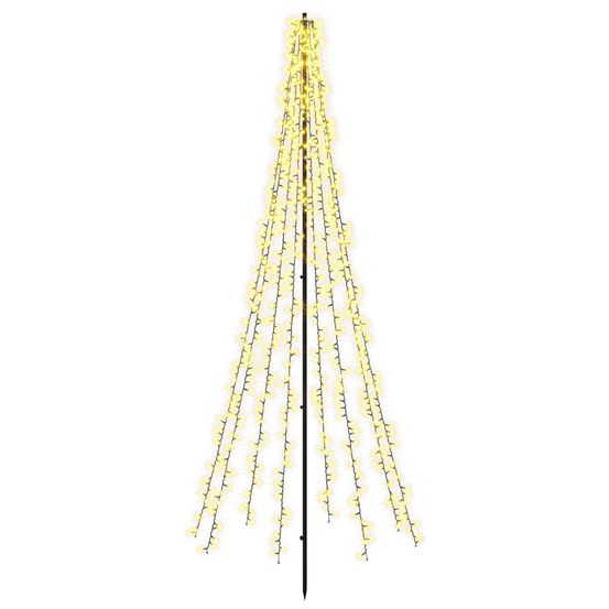Arbre de noël led 235 cm 1000 led blanc chaud acier noir