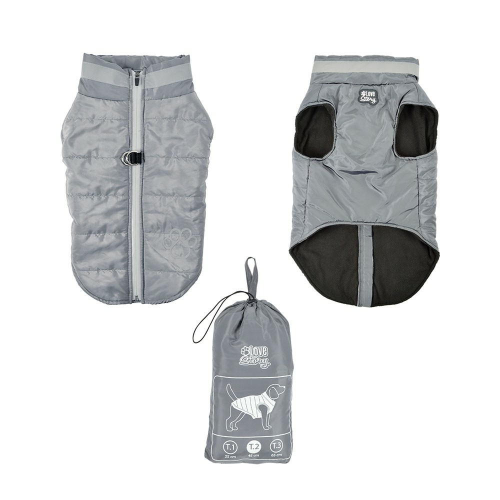 Love story - doudoune chien doublure polaire 45 gris