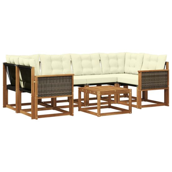Ensemble de canapés d'extérieur 7 pc naturel et crème