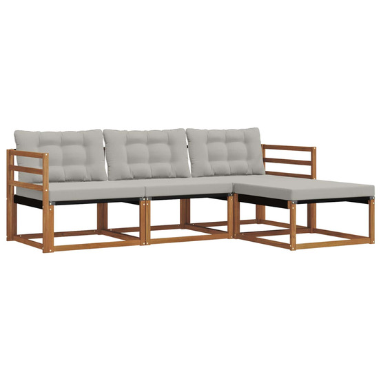 Ensemble de canapés d'extérieur 4 pcs gris naturel et clair