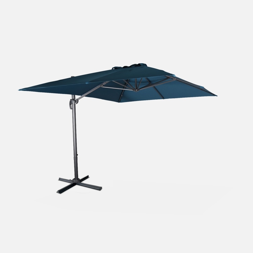 Parasol déporté rectangulaire 3x4m - wimereux - parasol excentré inclinable dans 5 positions, rotatif à 360°