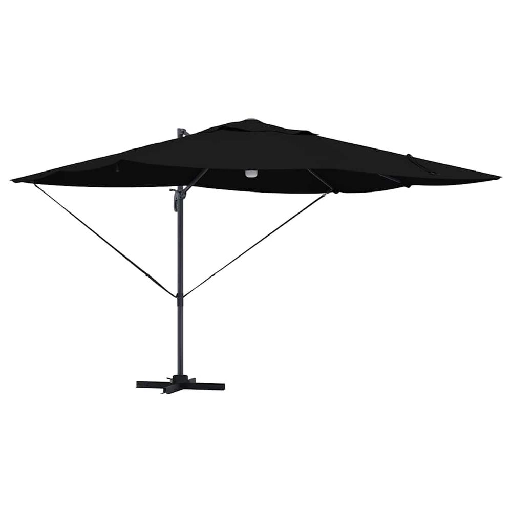 Parasol noir 351 x 250 x 253 cm polyester et aluminium