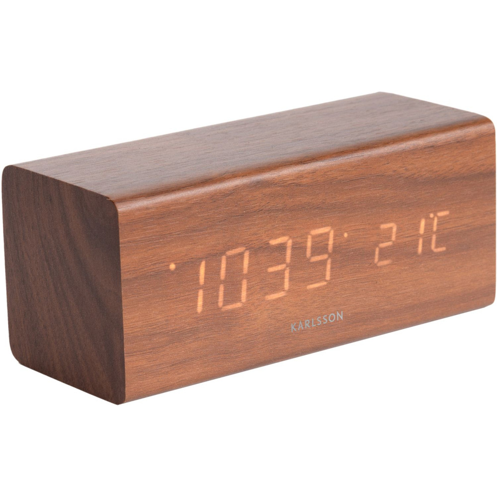 Réveil rectangulaire en bois block bois foncé