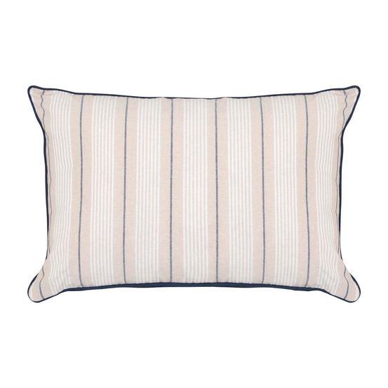 Coussin groove 58x38cm rayé bleu navy
