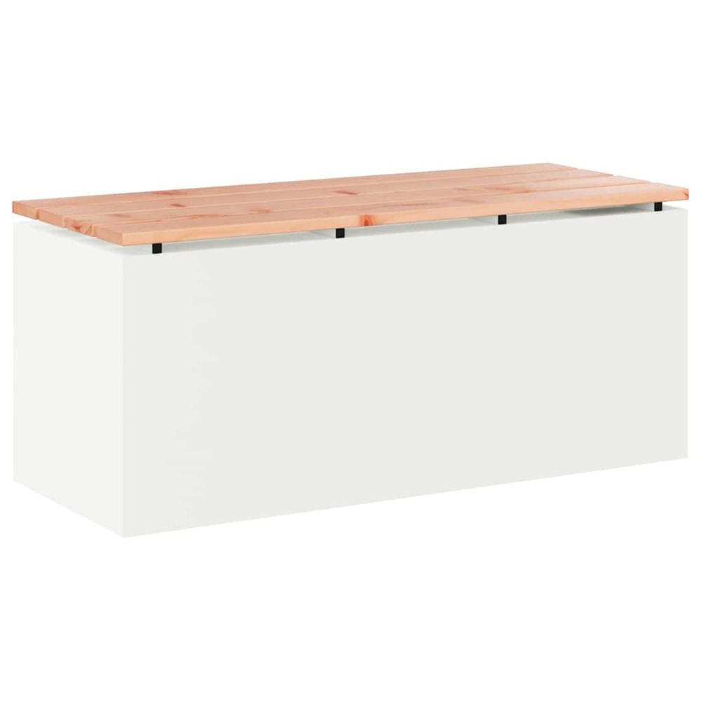 Banc de jardin blanc 100 x 40 x 43 cm acier