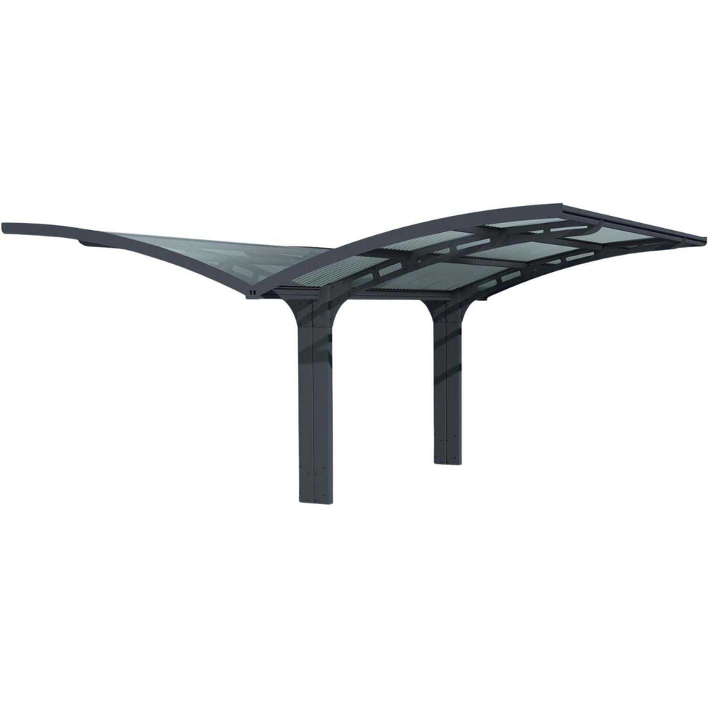 Carport en aluminium et polycarbonate arizona wave 4.95 x 5.78 m