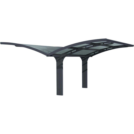 Carport en aluminium et polycarbonate arizona wave 4.95 x 5.78 m