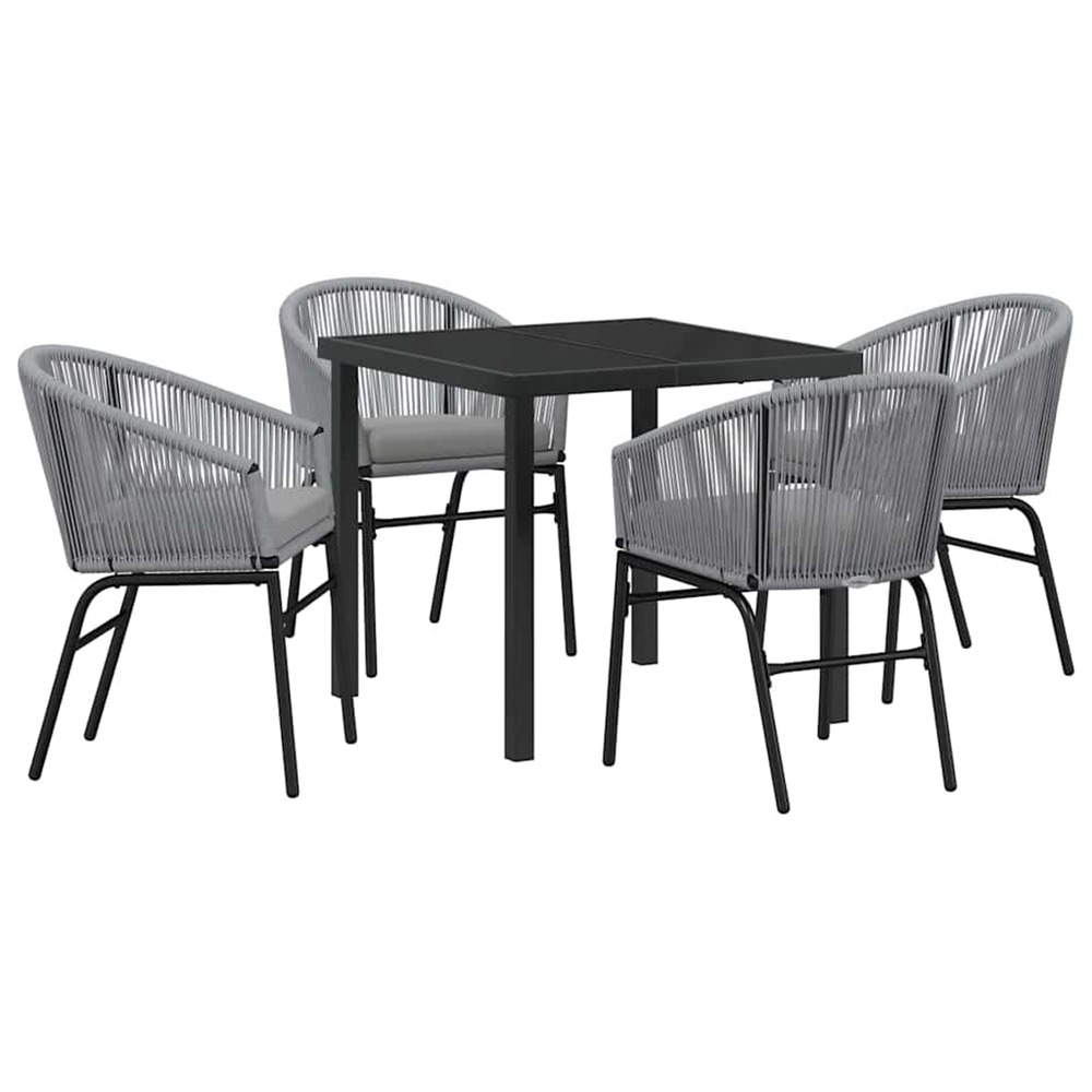 Ensemble de salle à manger pour jardin 5 pcs anthracite