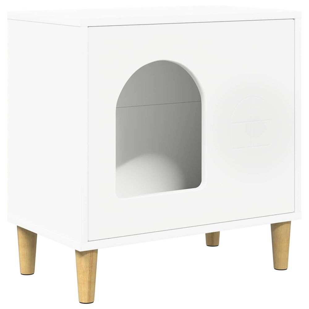 Maison pour chat blanc 51 x 30 x 52 cm bois d'ingénierie