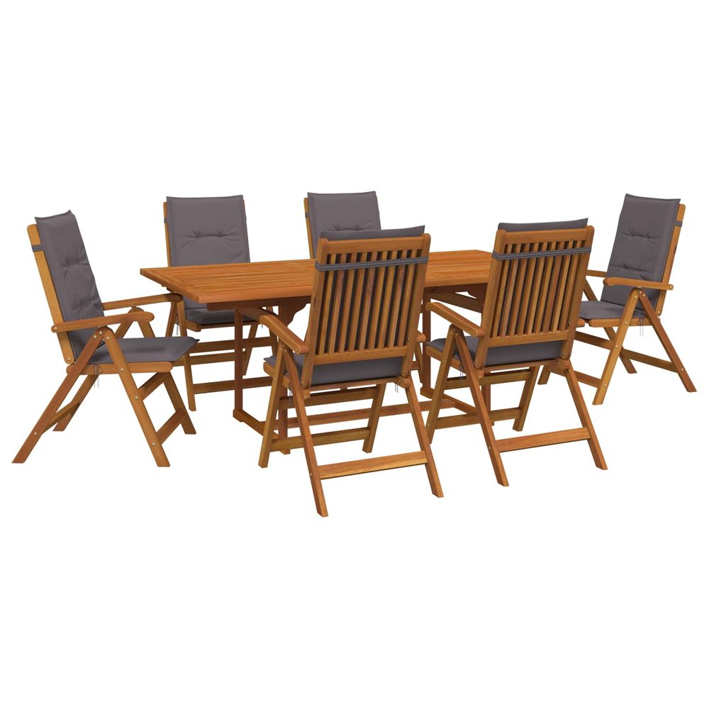 Ensemble de salle à manger d'extérieur avec parasol 8 pc