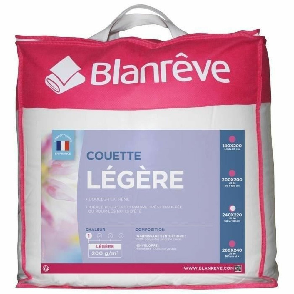 Couette légère en microfibre - 220 x 240 cm - blanc