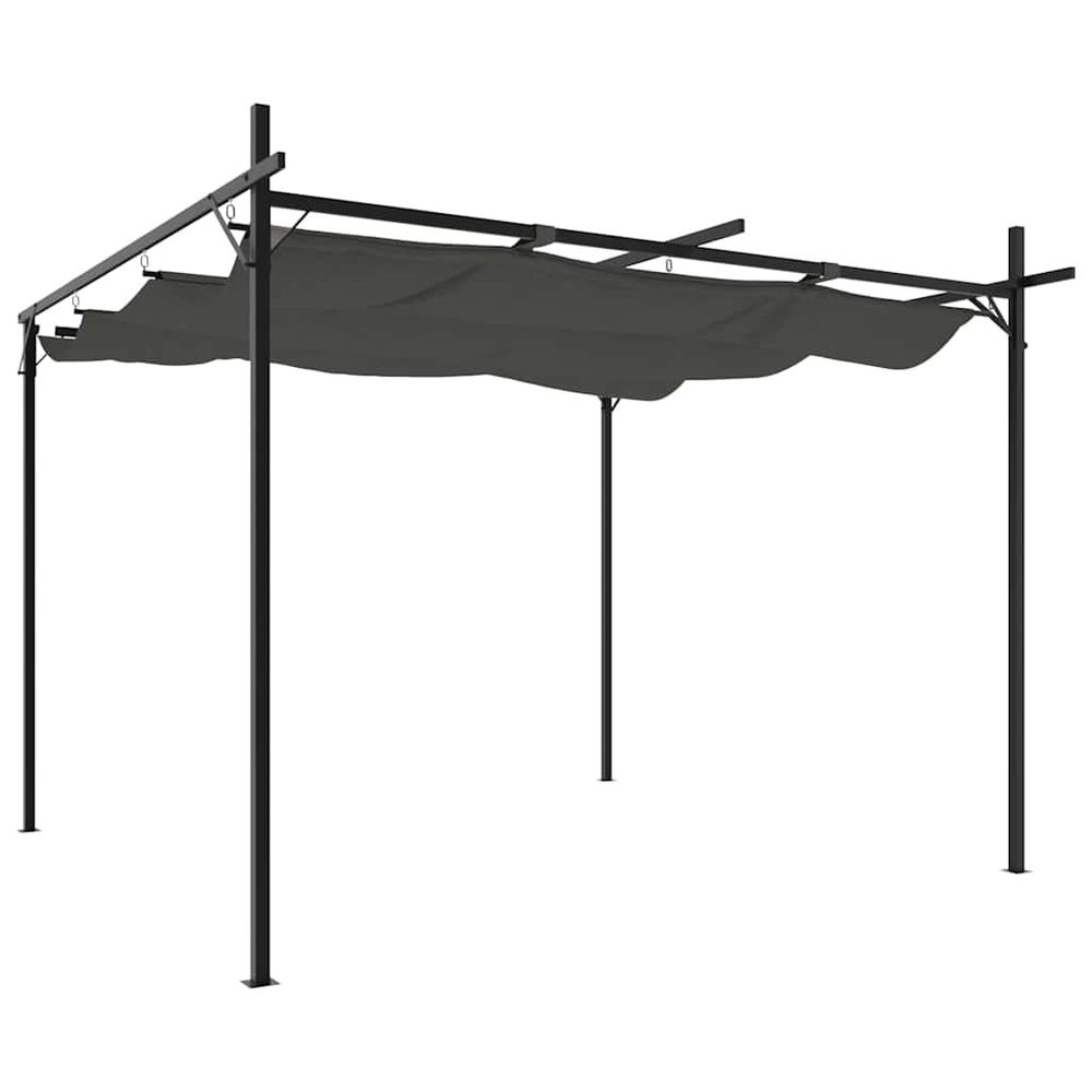 Pergola avec toit rétractable anthracite 295x292x230 cm