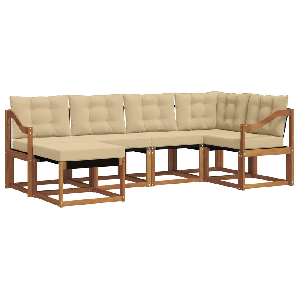 Ensemble de canapés d'extérieur 6 pcs naturel et beige