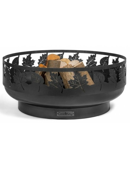 Brasero de jardin toronto décor feuille en acier 80 cm