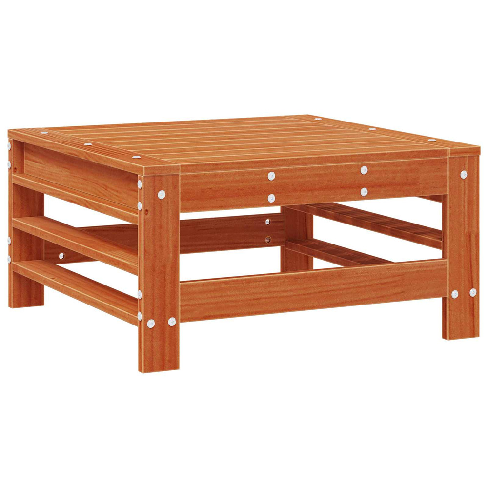 Repose-pieds de jardin pin massif brun ciré 57,5 x 57,5 x 30 cm