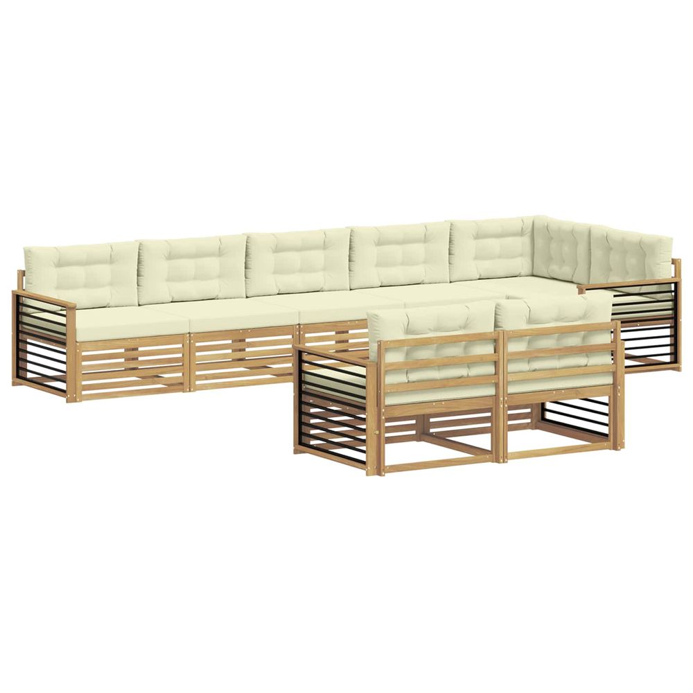 Ensemble de canapés d'extérieur 8 pc blanc et crème polyester