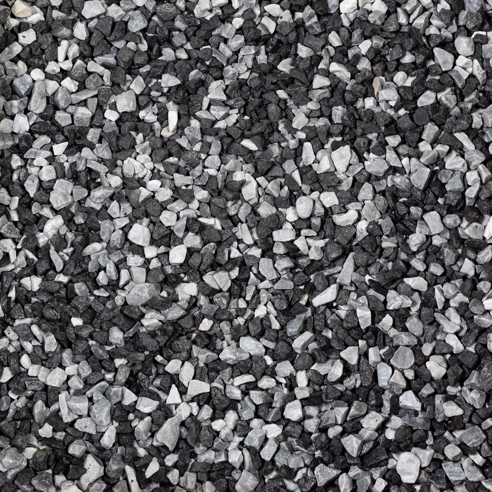 Pack 16 m² - gravier mix marbre bleu / gris-basalte noir 8-16 mm (40 sacs = 800kg)