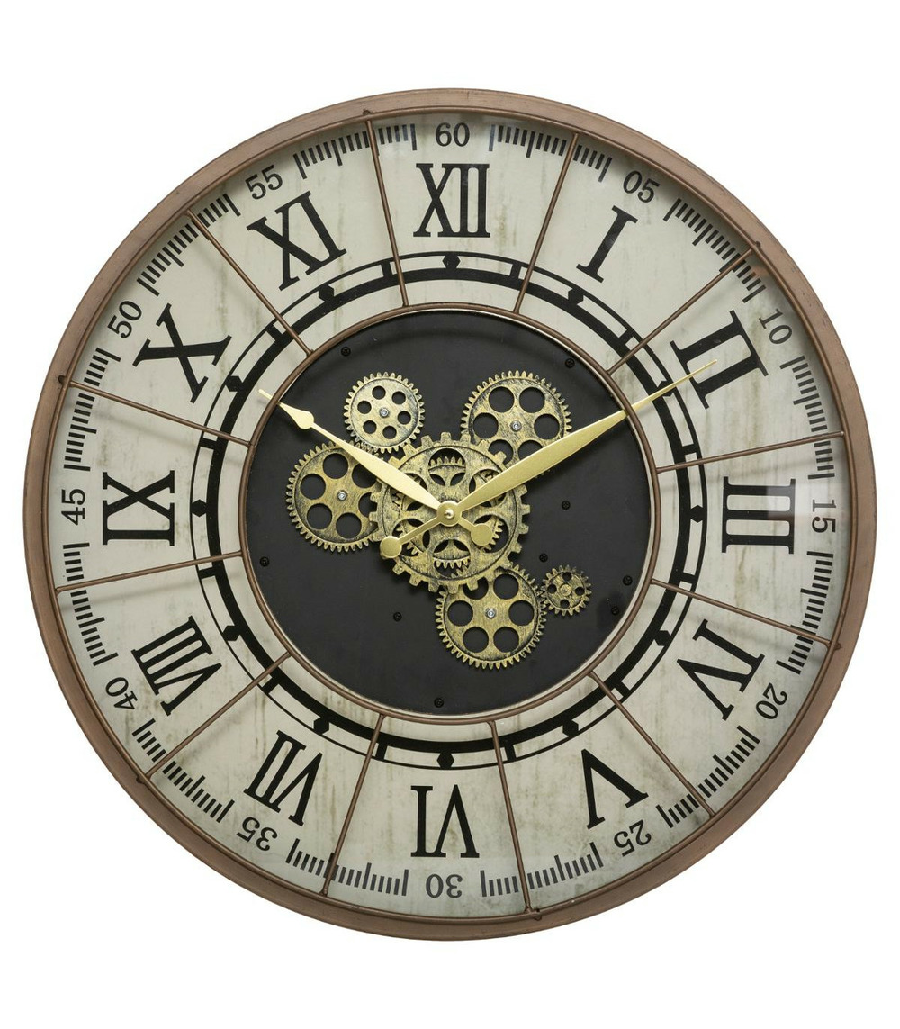 Pendule murale rétro en métal d 57 cm