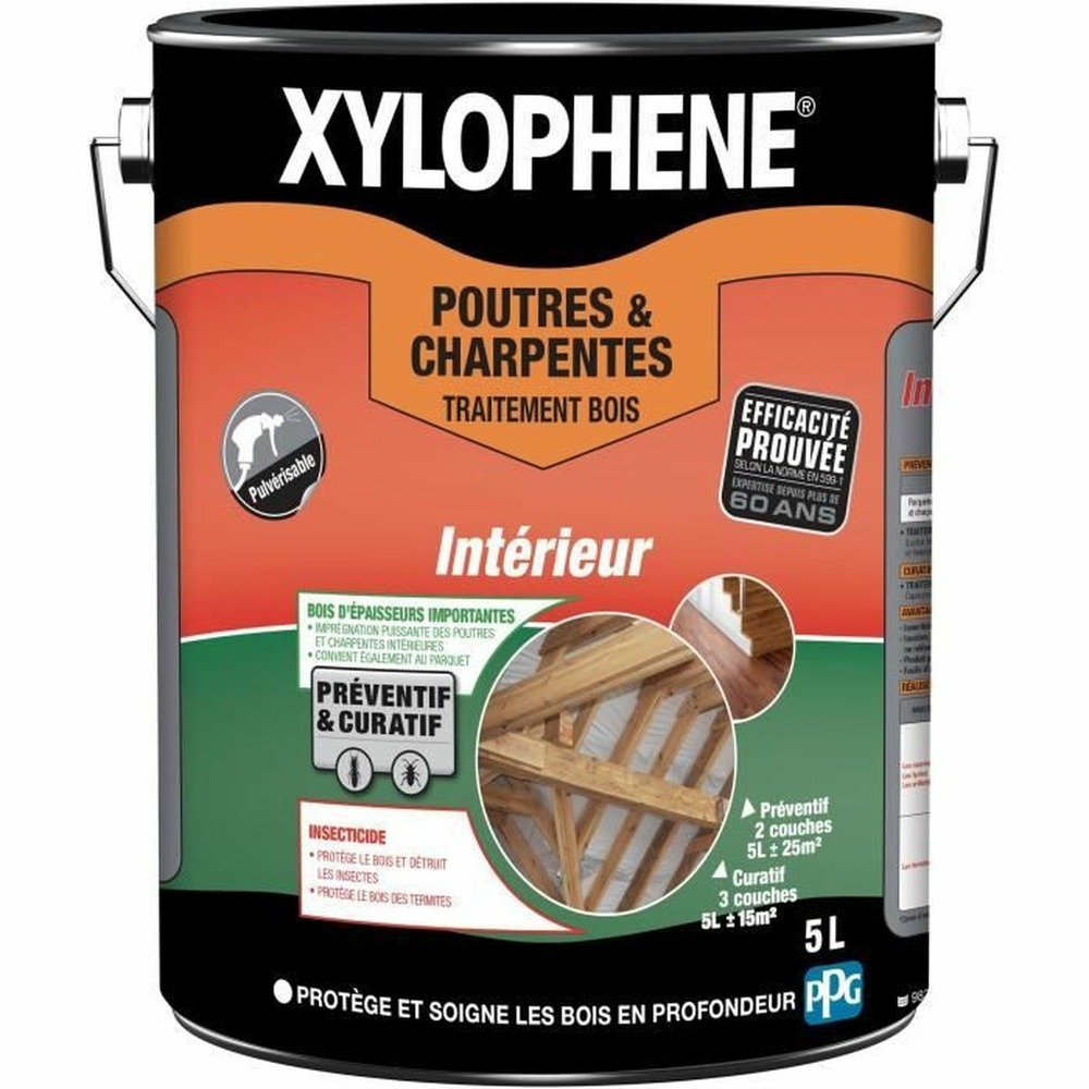 Traitement poutres & charpentes 5l - incolore - insecticide anti-termites