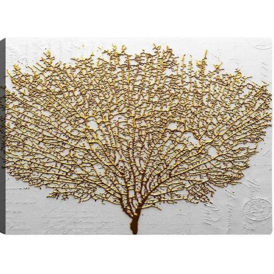 Tableau arbre doré 70 x 100 cm