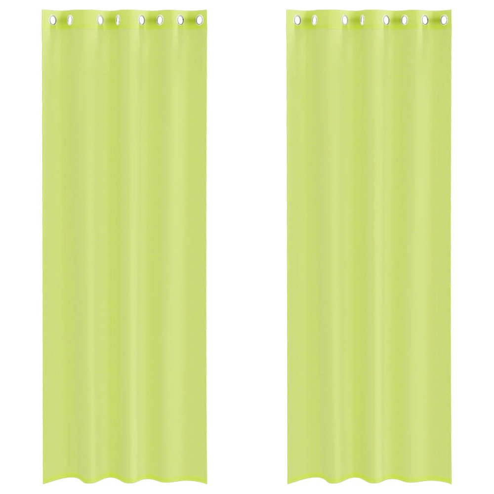 Rideaux en voile avec œillets 2 pcs vert pomme 140x260 cm