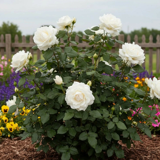 Rosier arbustif charme de bezouotte® 'fryrisky' pot de 3l - 20/40 cm