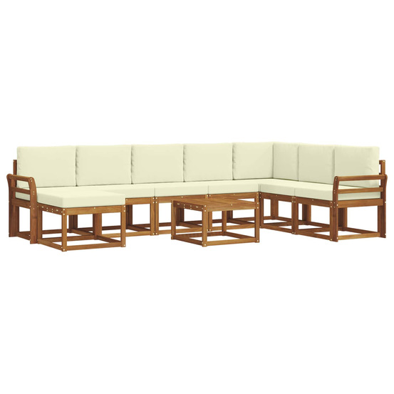 Ensemble de canapés d'extérieur 9 pcs naturel et crème