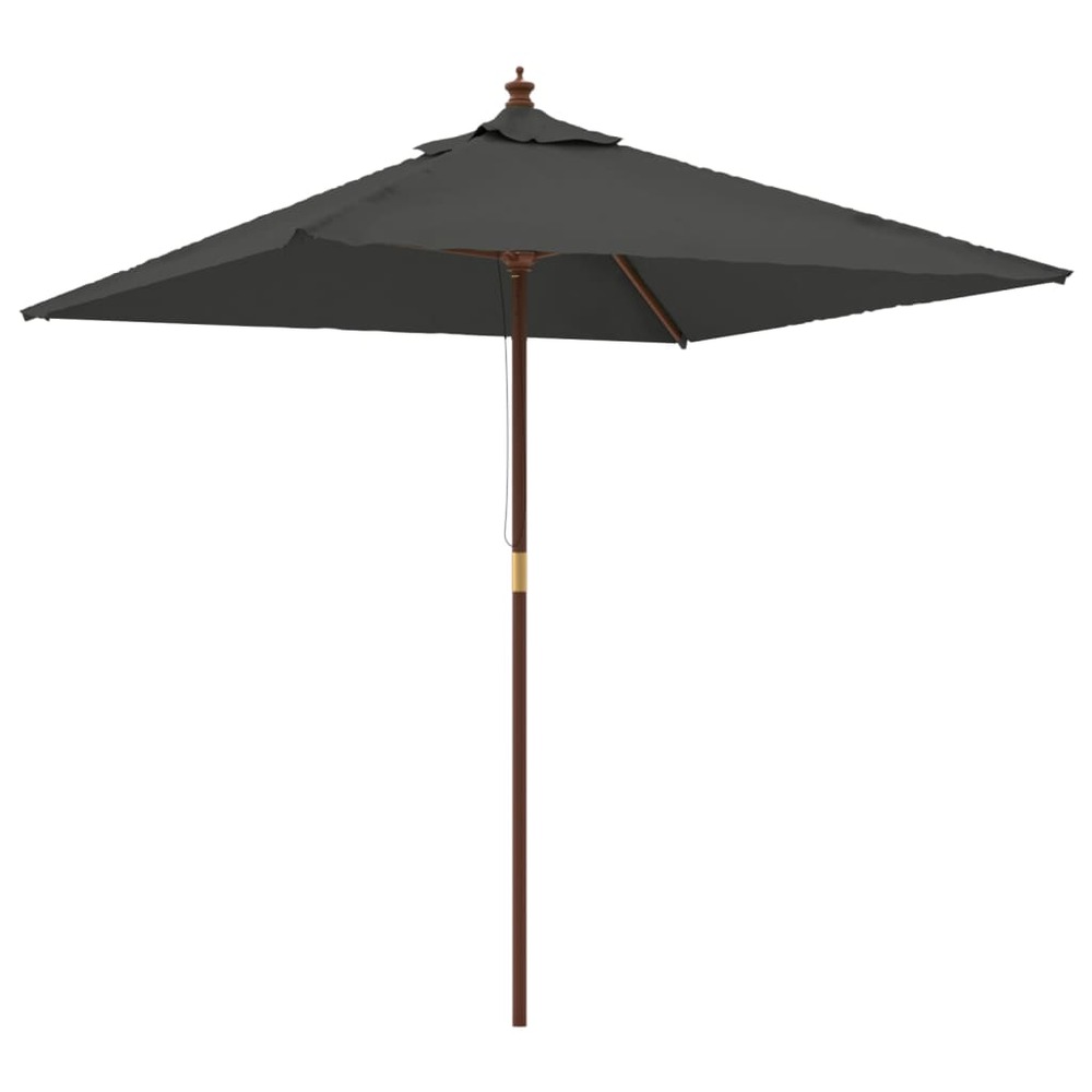 Parasol de jardin avec mât en bois 198 x 198 x 231 cm anthracite