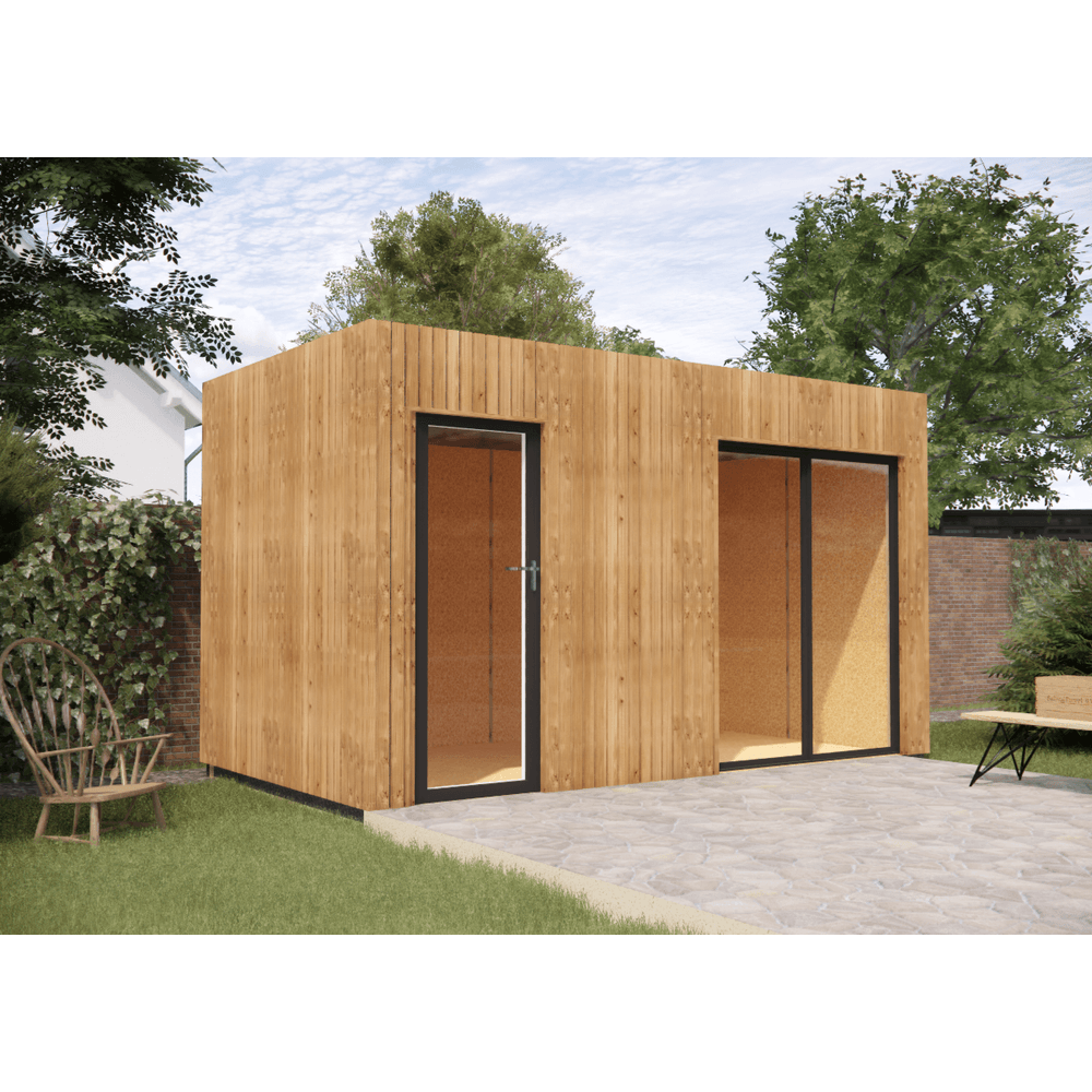 Studio de jardin bien isolé en bois 4,4 x 2,4 x 2,7 m / isolation re2020 avec plancher isolé / menuiseries alu k-line