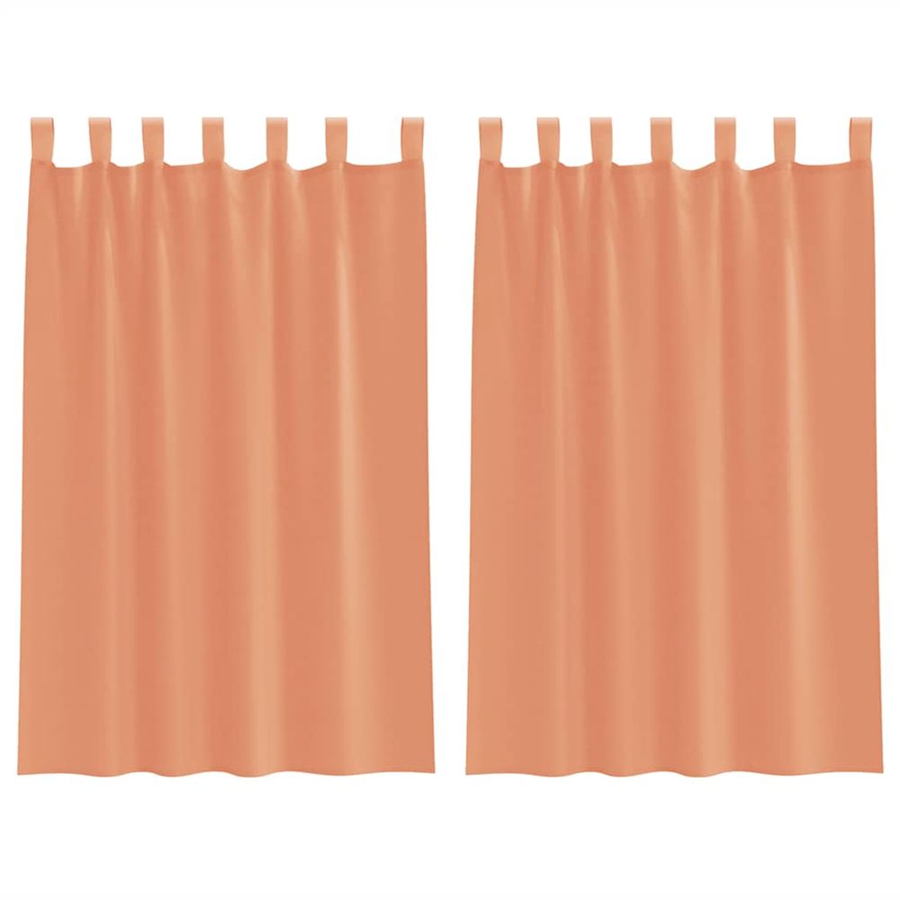Rideaux en voile avec boucles 2 pcs terre cuite 140x175 cm