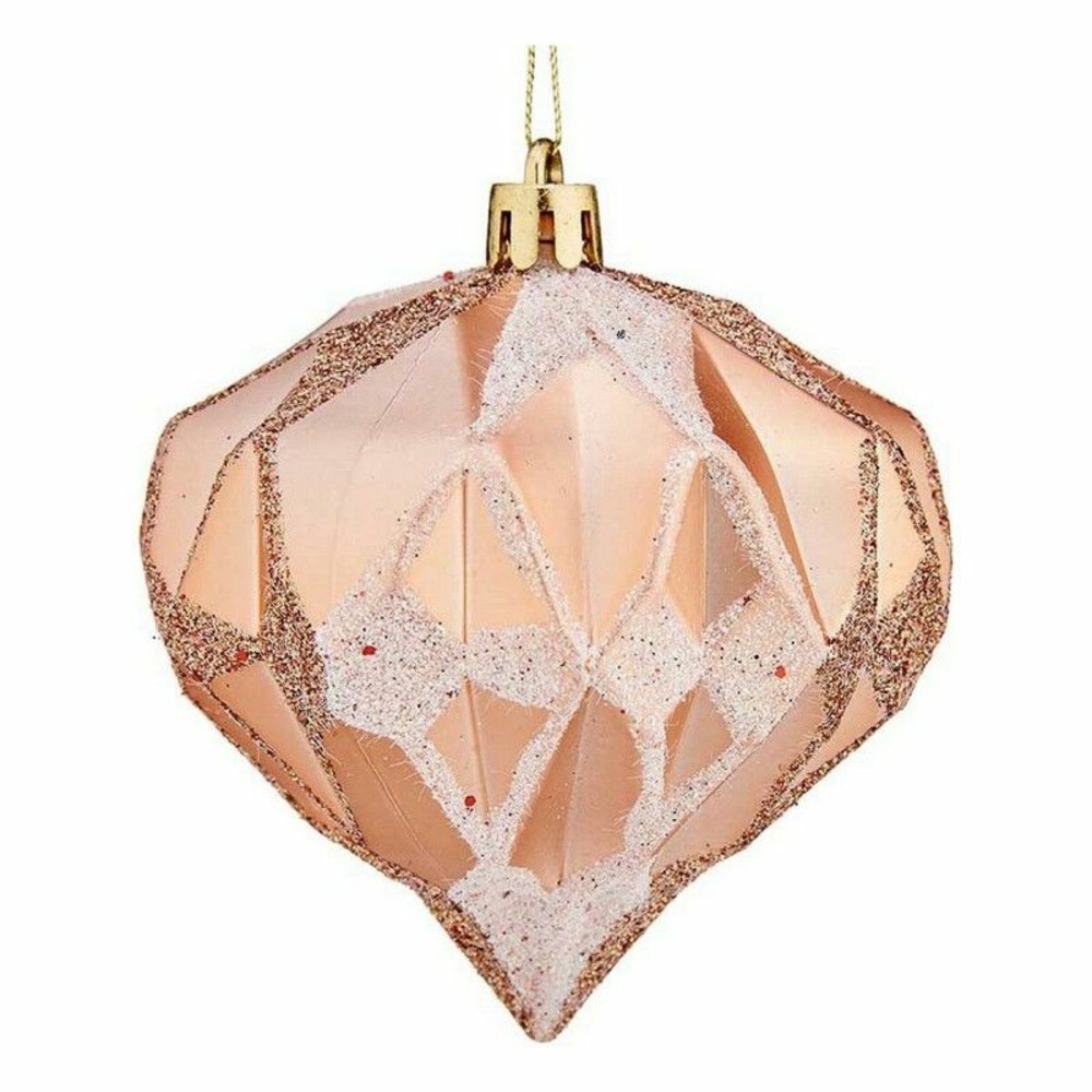 Boules de noël diamant ø 8 cm cuivre plastique