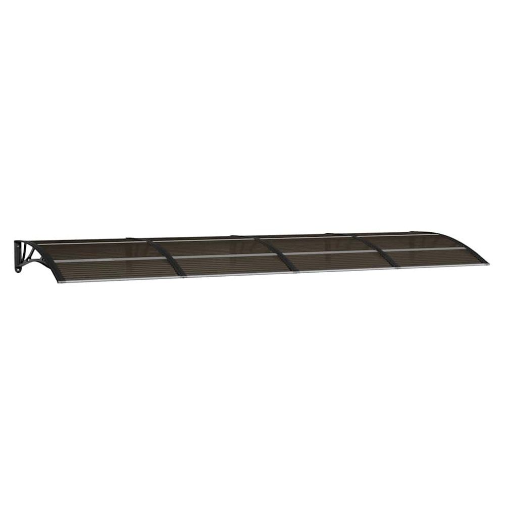 Auvent de porte noir 350 x 100 cm en polycarbonate