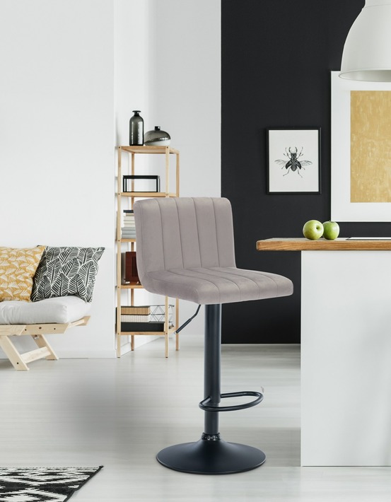 Lot de 2 tabourets de bar jamie velours