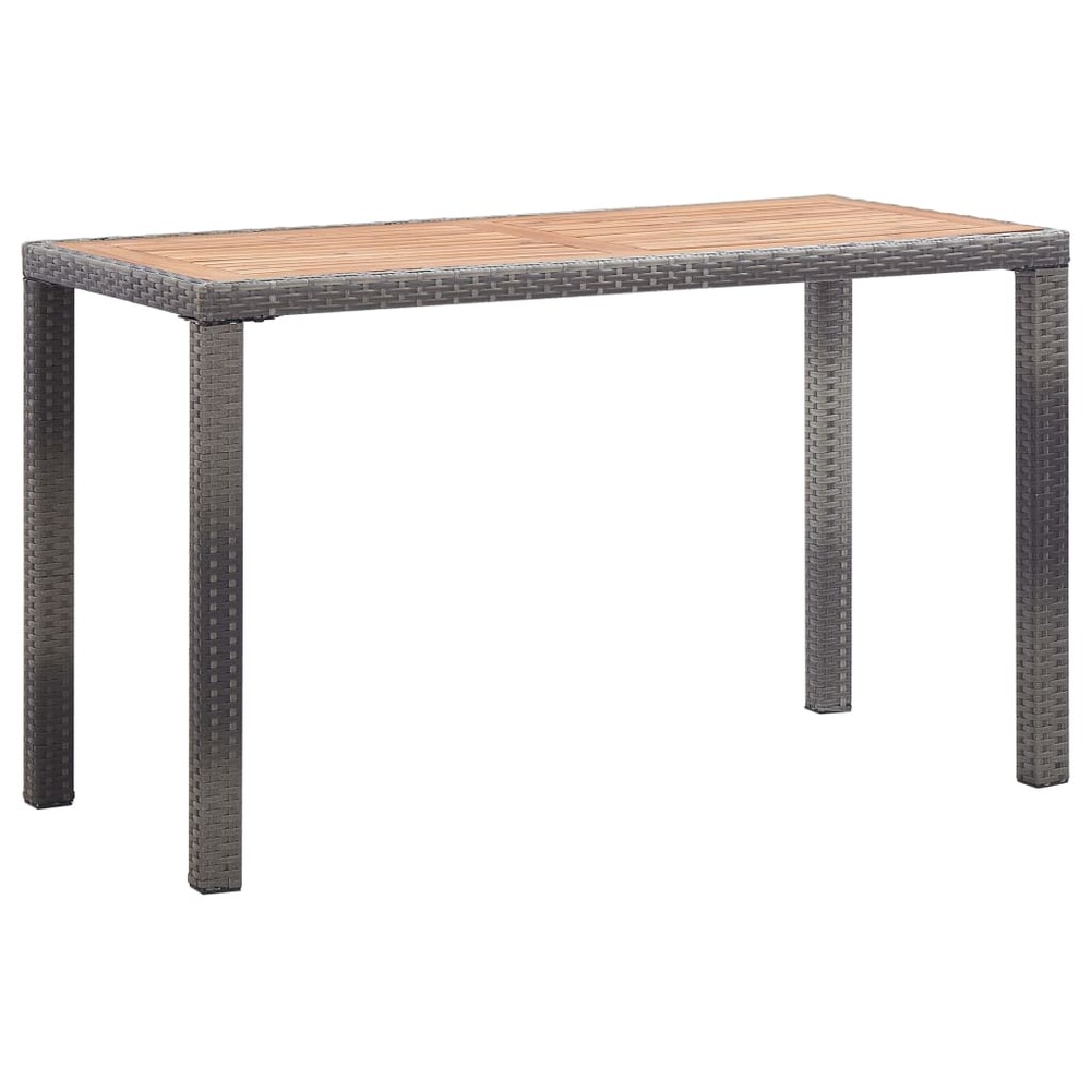 Table de jardin anthracite et marron 123x60x74 cm bois d'acacia