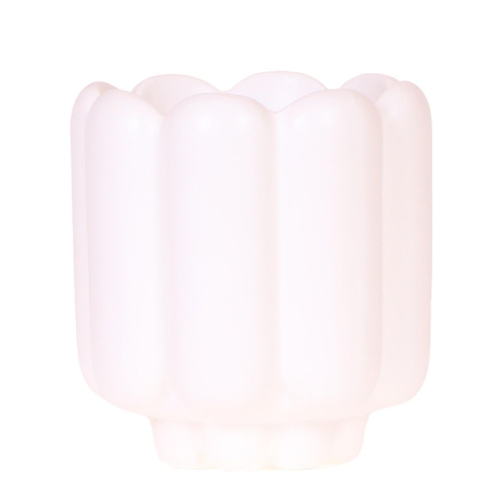 Cache-pot céramique mat - allure vintage - pot de 9cm - blanc