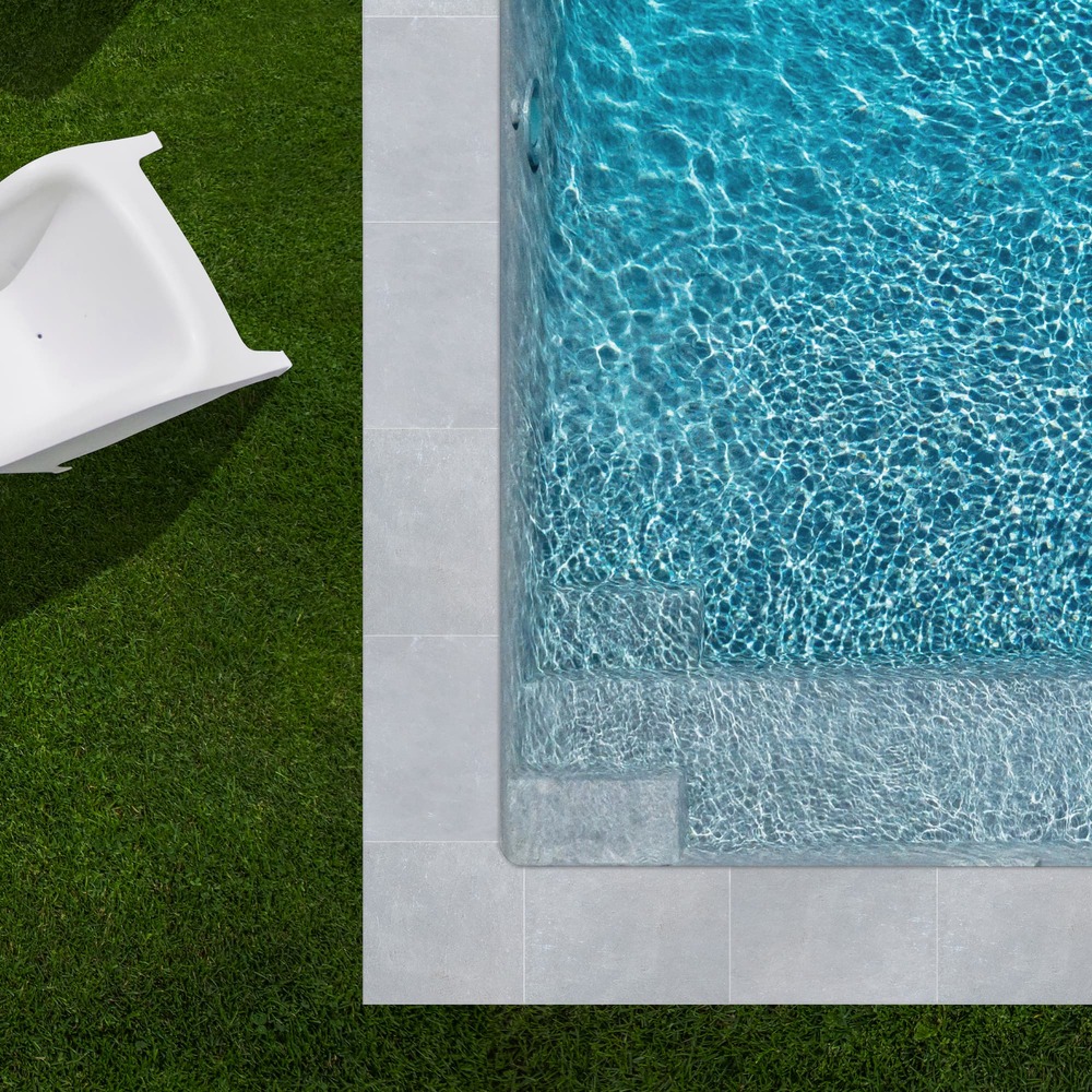 Kit complet | margelles pour piscine 6x3m en pierre atlas gris (+ colle, joint, hydrofuge . . . )