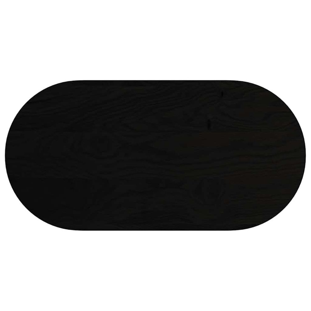 Dessus de table marron foncé 100x50x4cm bois chêne massif ovale