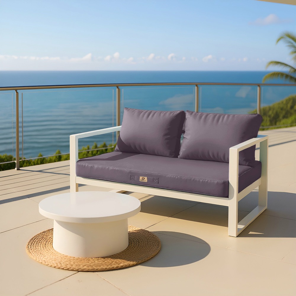 Coussins pour salon de jardin déhoussable 100x50cm gris carbone