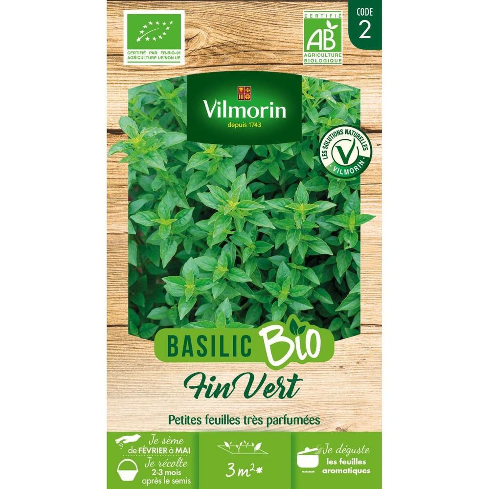 Sachet graines basilic fin vert bio