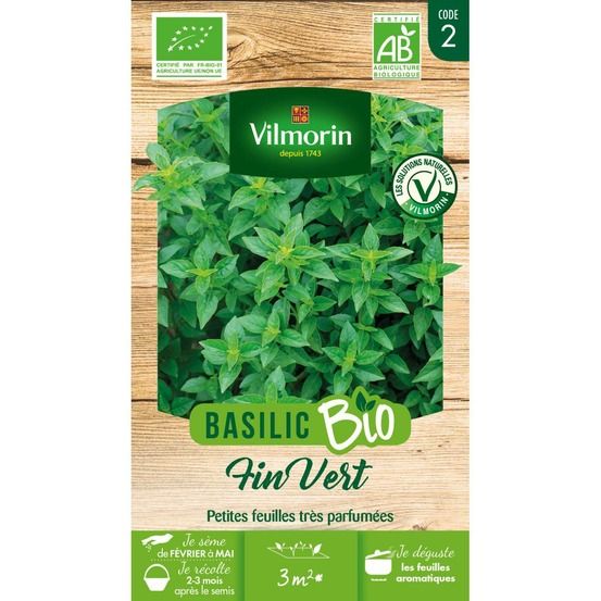 Sachet graines basilic fin vert bio