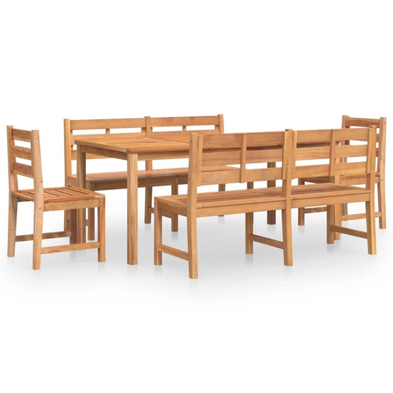 Ensemble à manger de jardin 5pcs bois de teck massif