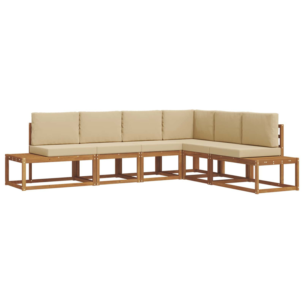 Ensemble de canapés d'extérieur 6 pièce naturel et beige